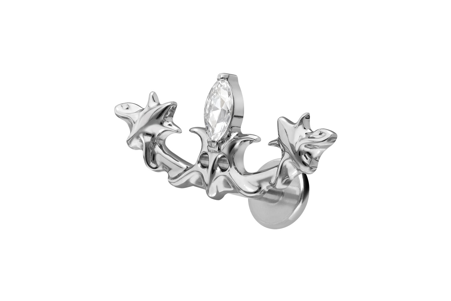 Titan Labret Piercing mit Innengewinde GOTISCHES DESIGN